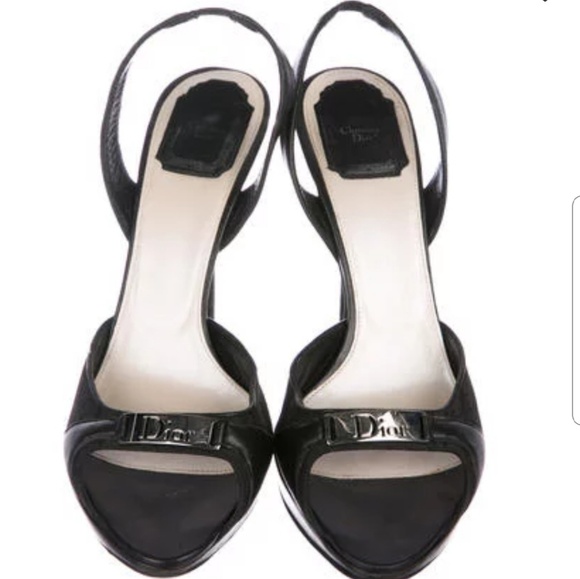 ⭐CHRISTIAN DIOR LOGO SLINGBACK SANDALS - Picture 2 of 6
